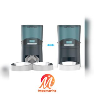 Dispensador Automático de Alimento doble, con pantalla y altavoz (7 lts grano chico-grande)